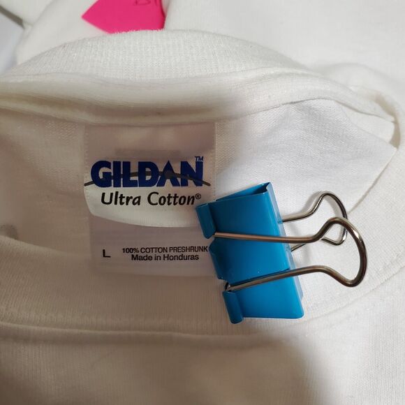 Malibu Rum Unisex L T Shirt White Short Sleeve Crew Get Your Island On New - Picture 5 of 7